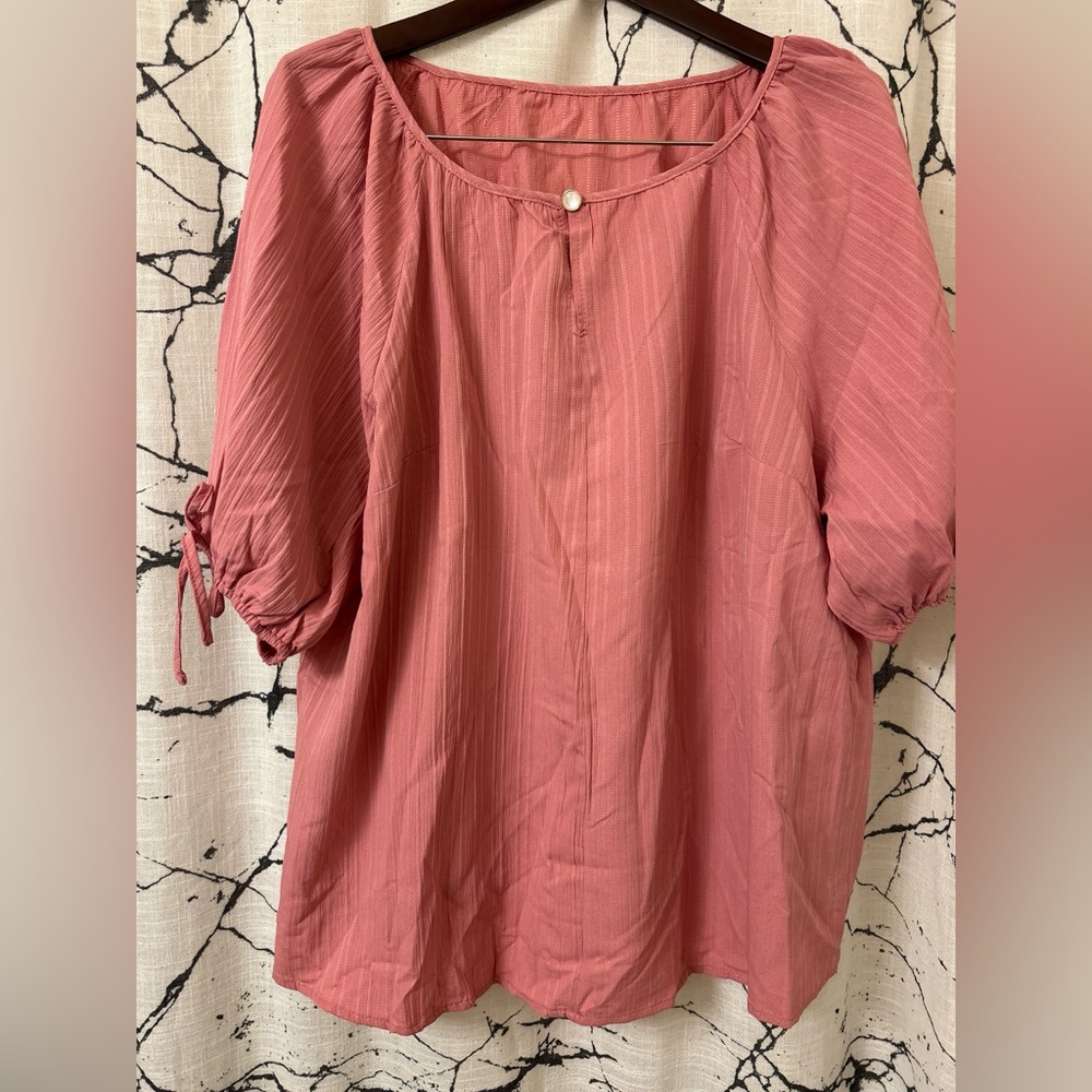 Pink Drawstring Blouse For Women’s - XXL